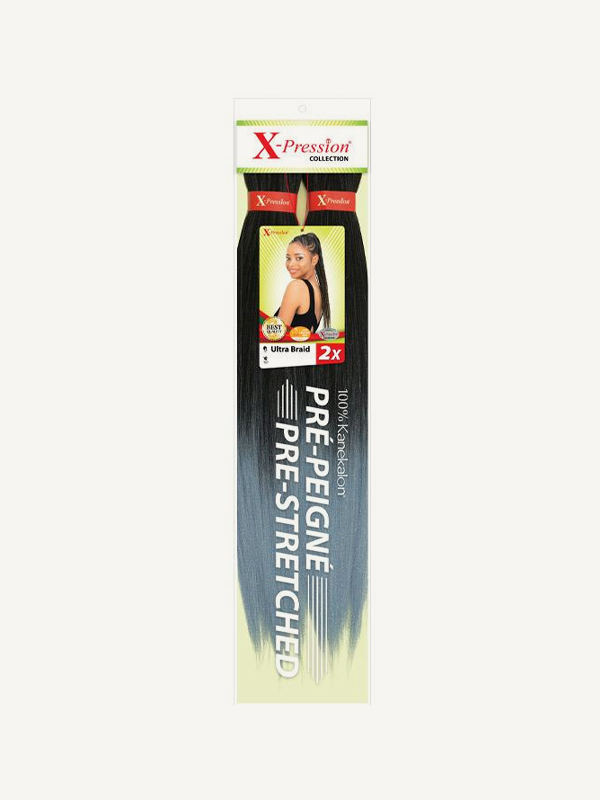 X-Pression – Ultra Braid Pre-Stretched Synthetic Braiding Hair #1B